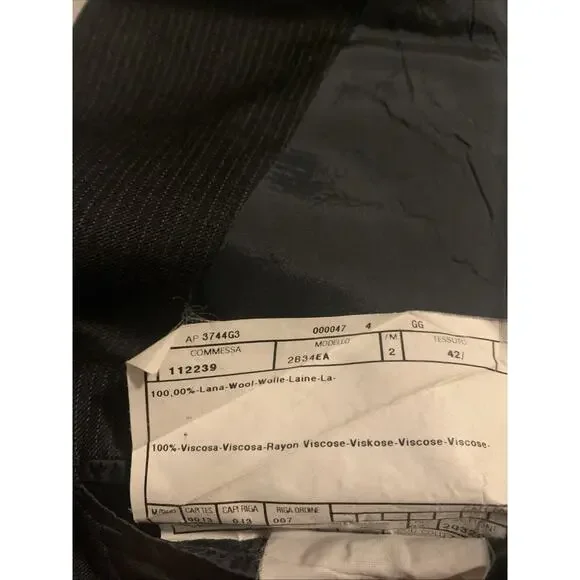 ARMANI Blazer COLLEZIONI Black stripe Wool Sz 42R - Picture 3 of 10